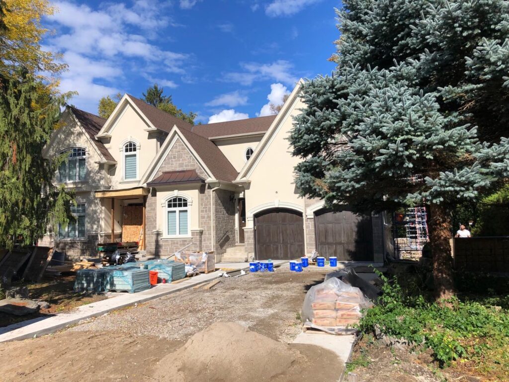 Exterior Building Surface Finished With Stucco