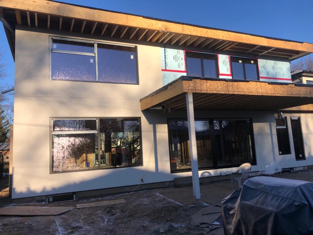 Exterior Stucco Application On Wall Surface