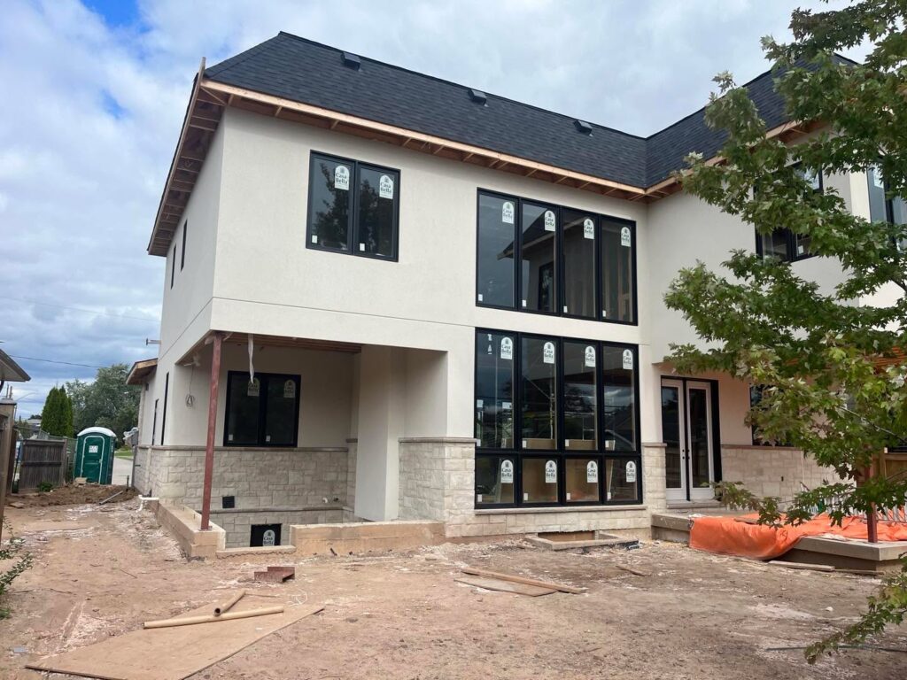 Exterior Building Wall With Stucco Finish